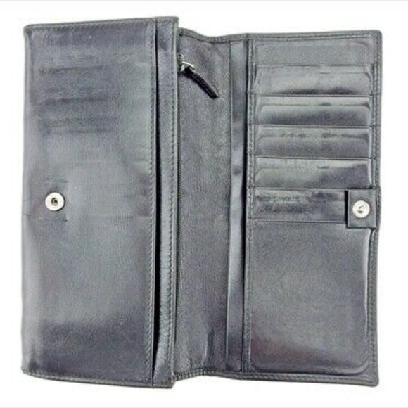 Gucci Long Wallet Sherry Line Black leather Woman unisex Authentic Used T8826 - Picture 9 of 10
